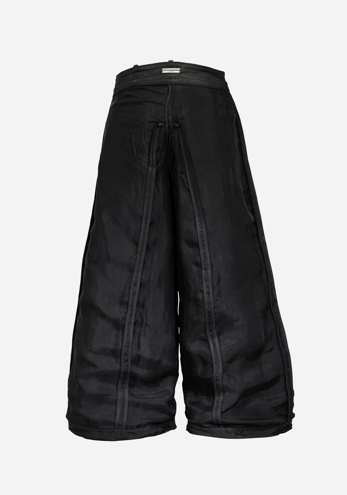 “HOLOSTAR” LAYERED INSERTED BOOTCUT NUBUK PANTS