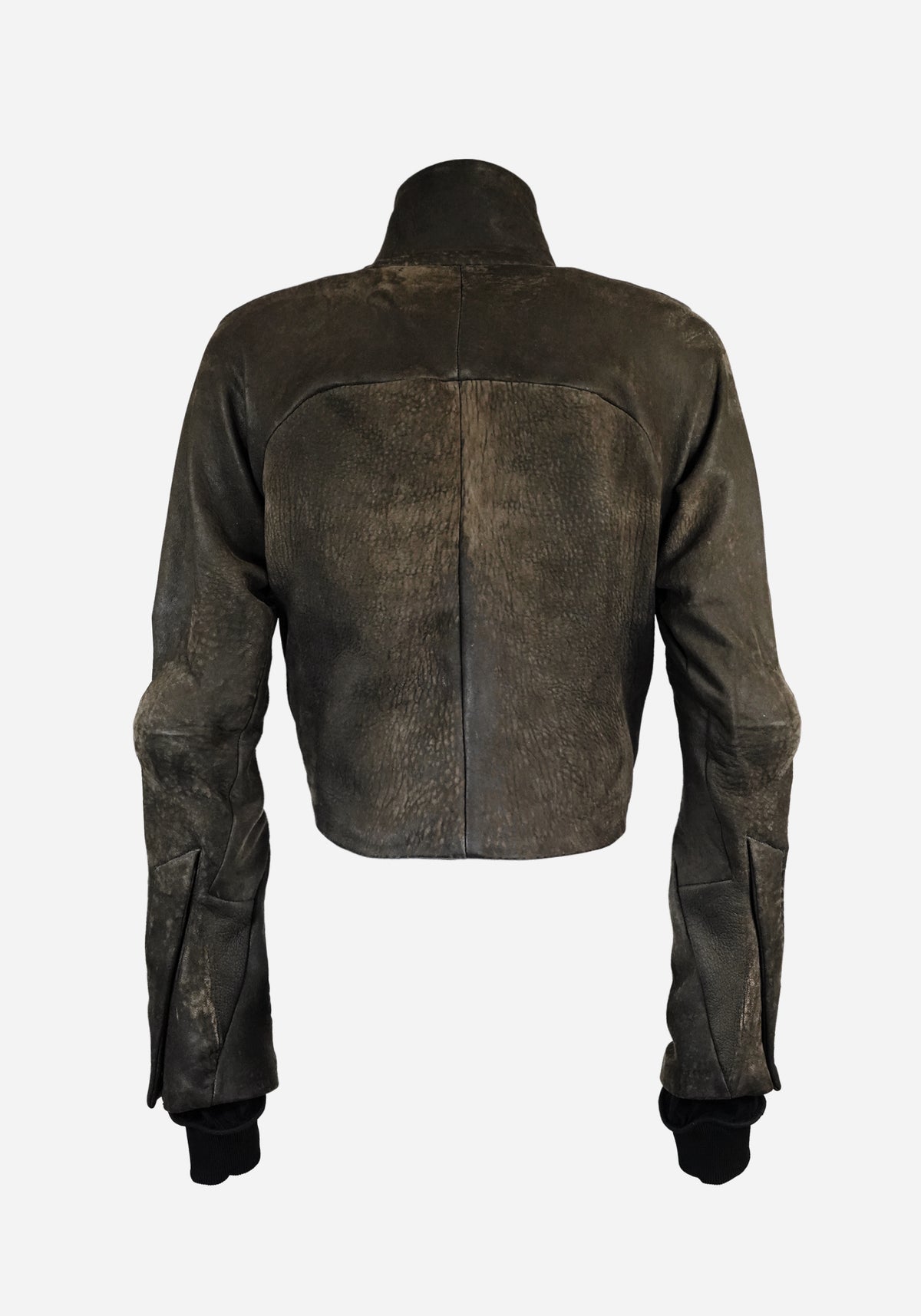 “MAGNUMO” SS LAYERED MORPHED BLADE PROSTHETICA OPEN-WORK NUBUK LEATHER JACKET
