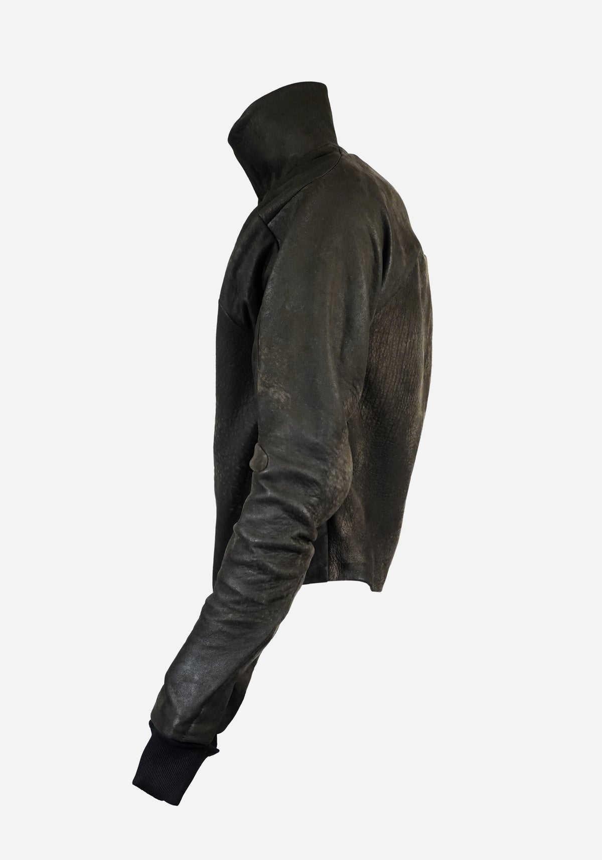 “MAGNUMO” SS LAYERED MORPHED BLADE PROSTHETICA OPEN-WORK NUBUK LEATHER JACKET