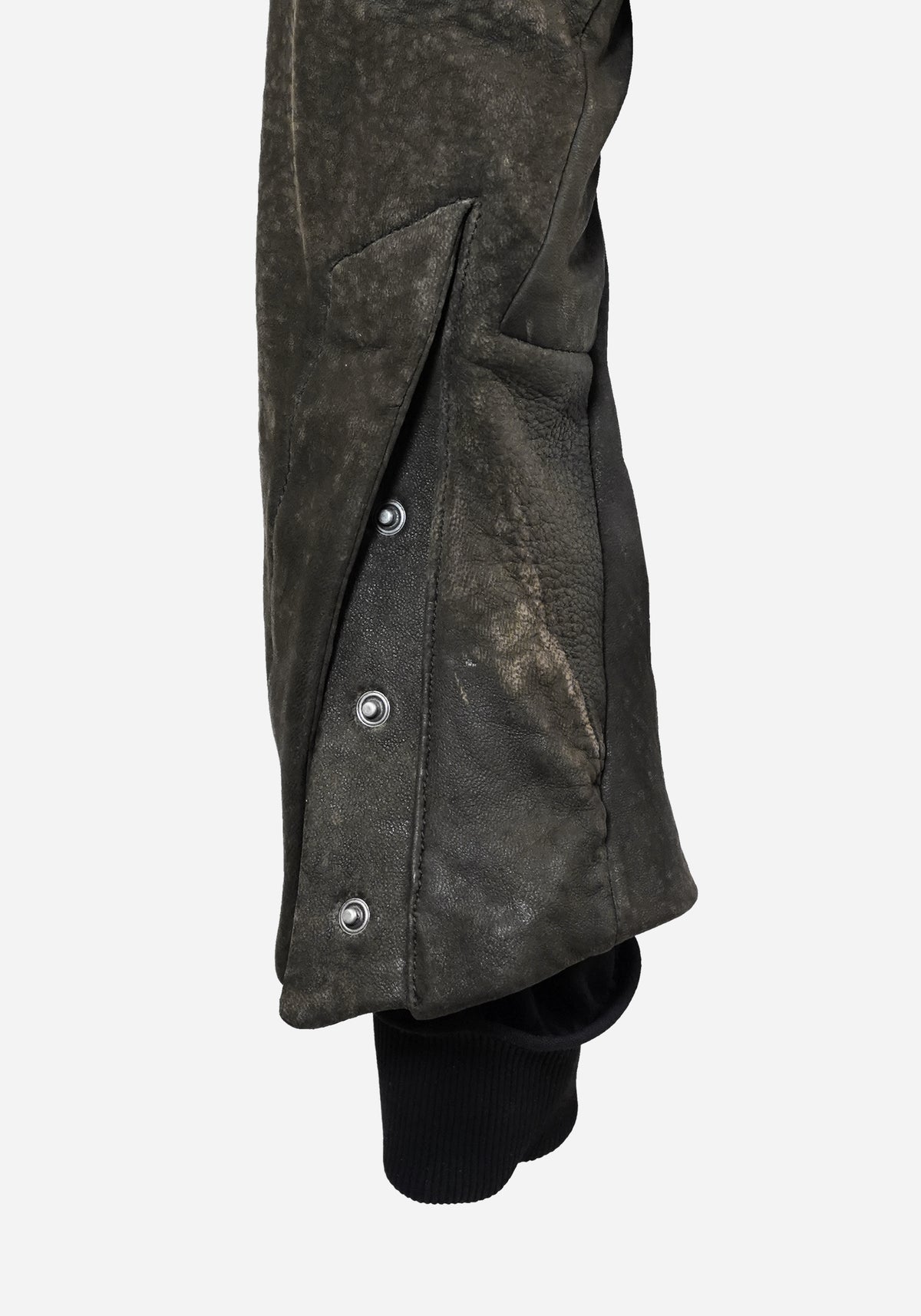 “MAGNUMO” SS LAYERED MORPHED BLADE PROSTHETICA OPEN-WORK NUBUK LEATHER JACKET