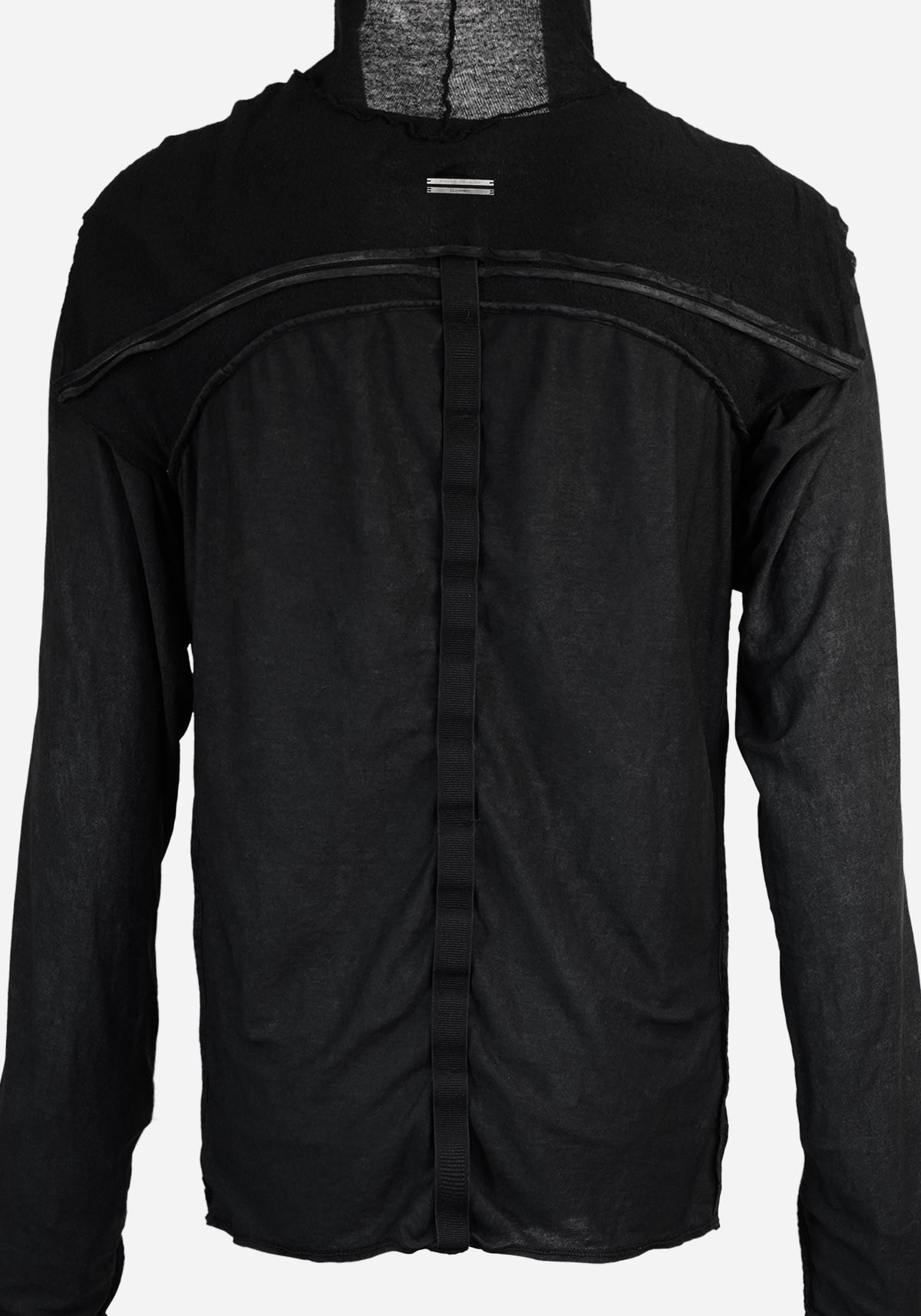 “BODO” HOUSETECK LAYERED ATLAS HOODED BUTTON UP LONG SLEEVE