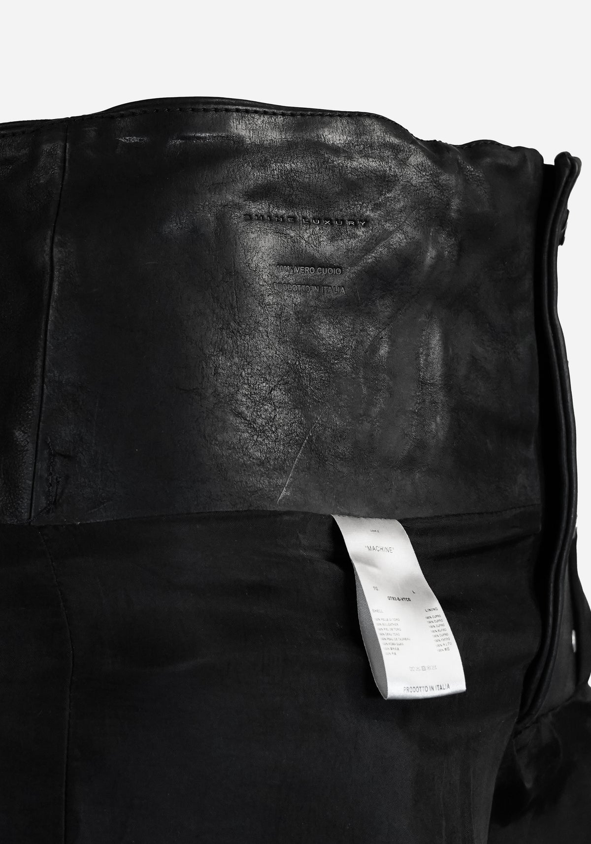 “GALLAN” LAYERED CURSAR BONDAGE NUBUK FENCING MOTOCARGO SHORTS