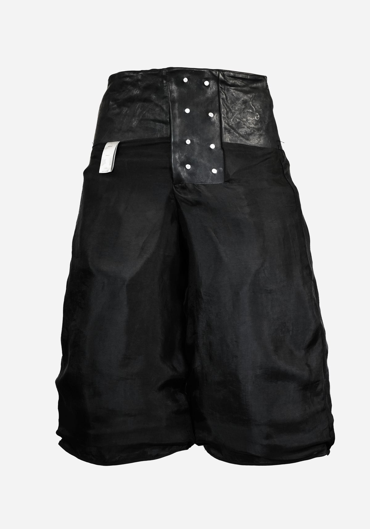 “GALLAN” LAYERED CURSAR BONDAGE NUBUK FENCING MOTOCARGO SHORTS