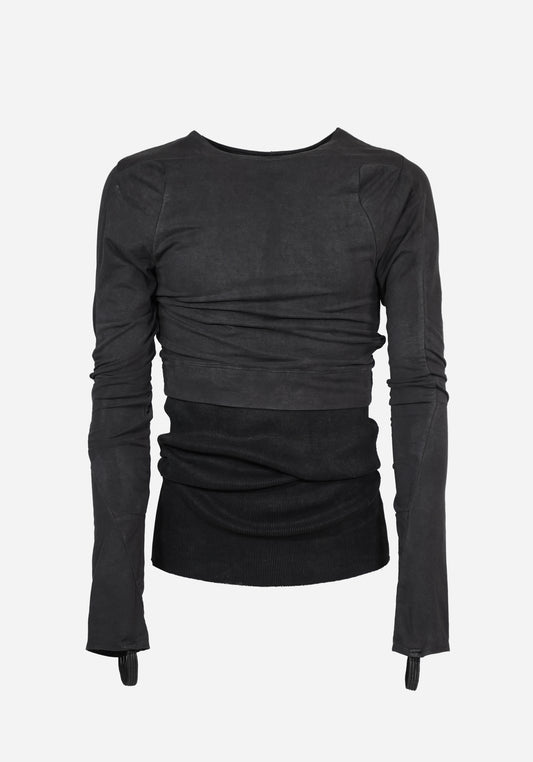 “SKINS” LAYERED CRACK-BONE FLAMEN FLACCID LONG SLEEVE