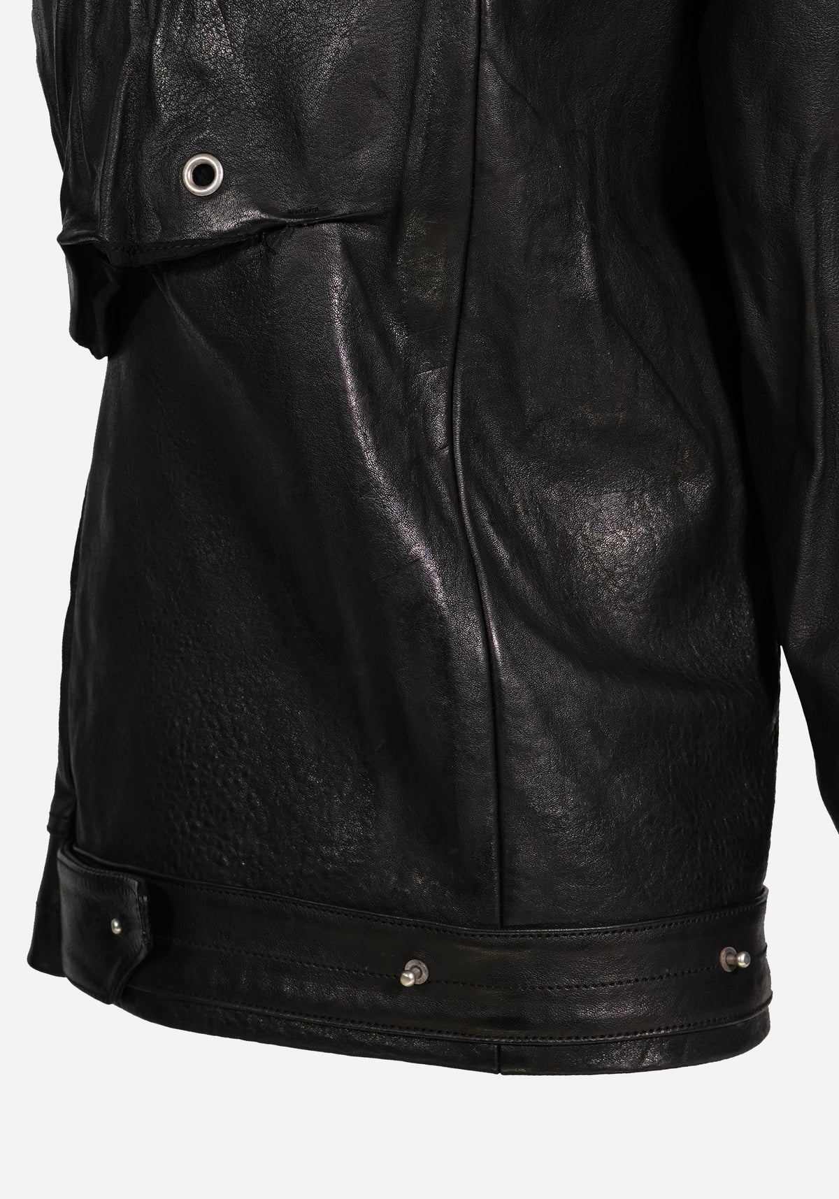 “GATSO” LAYERED MOTOCARGO LEATHER SHORTS