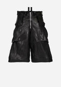 “GATSO” LAYERED MOTOCARGO LEATHER SHORTS