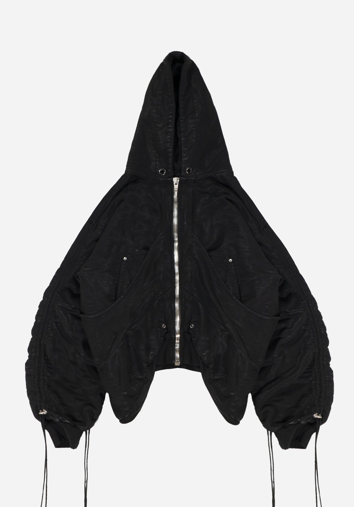 "GOLUCIDA" LAYERED JUMBO ZIPPER CARGO HOODIE - ZILLA