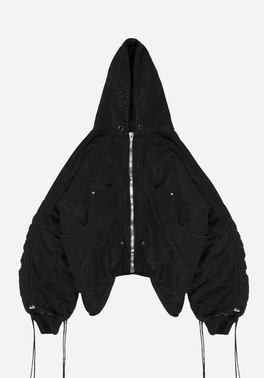 "GOLUCIDA" LAYERED JUMBO ZIPPER CARGO HOODIE - ZILLA