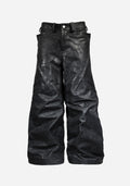 “HOLOSTAR” LAYERED INSERTED BOOTCUT NUBUK PANTS