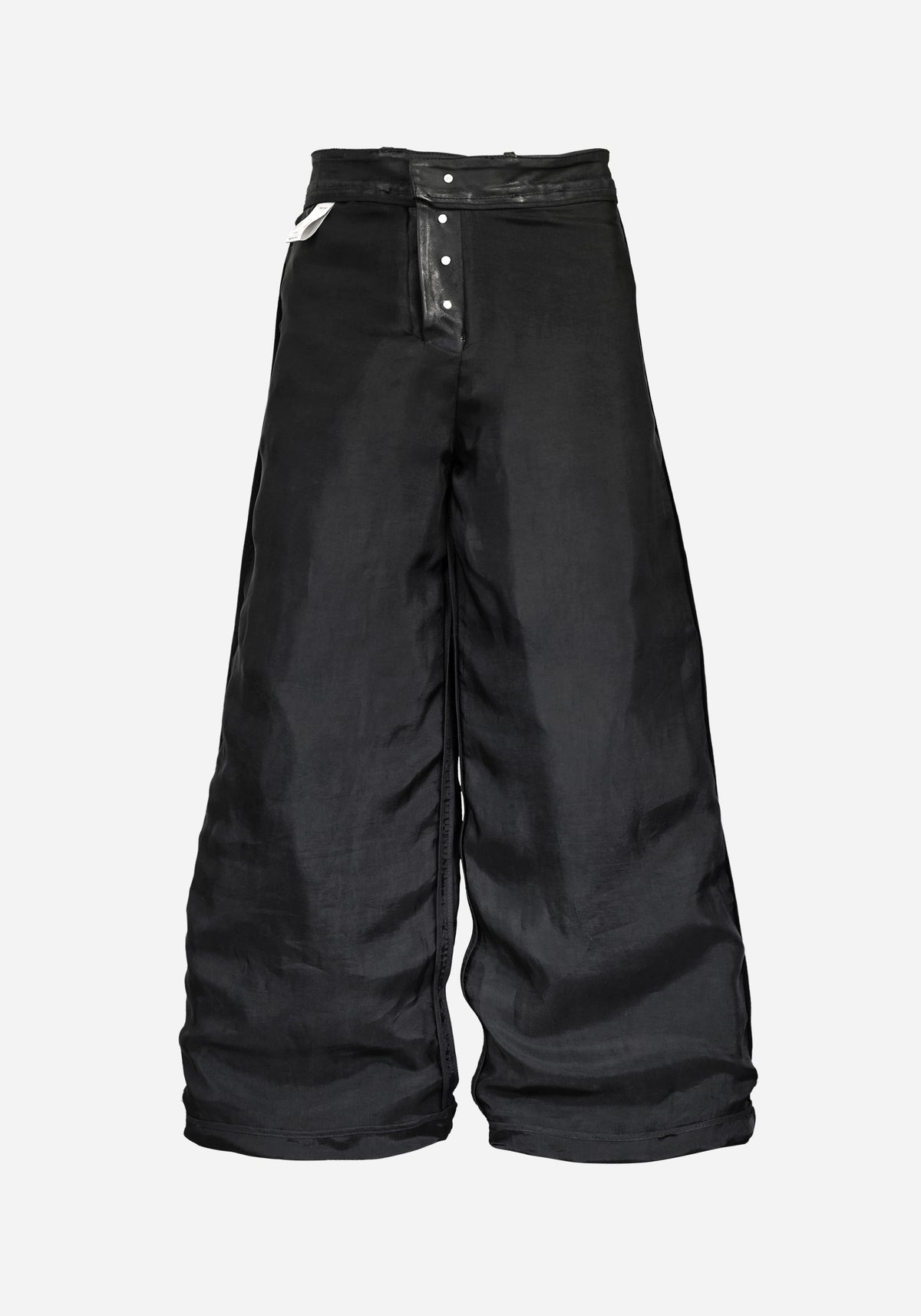 “HOLOSTAR” LAYERED INSERTED BOOTCUT NUBUK PANTS
