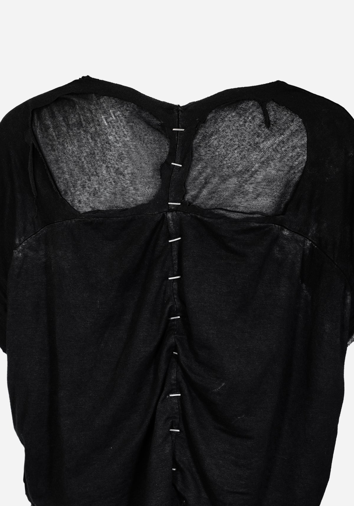 “GARETTE” LAYERED CRACK-BONE THRASHED SWEATER