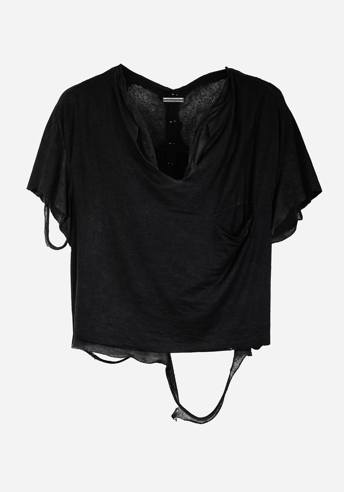 “GARETTE” LAYERED CRACK-BONE THRASHED SWEATER