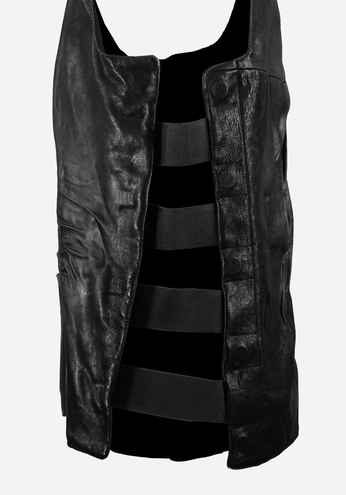 “ZODIAK" MAGNETIC LAYERED LEATHER CUIRASS VEST