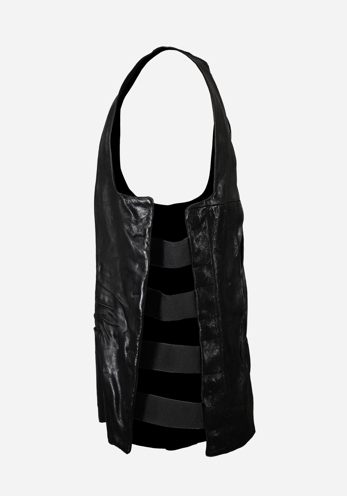 “ZODIAK" MAGNETIC LAYERED LEATHER CUIRASS VEST