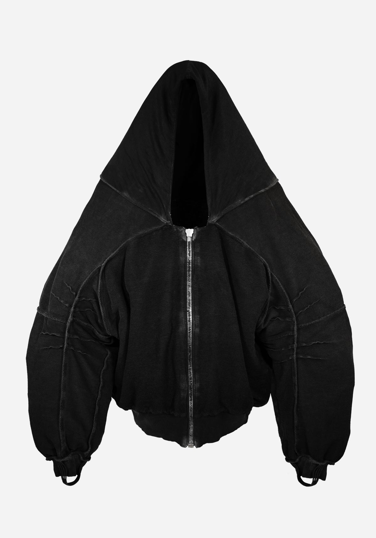 “MEGLATHON” LAYERED FLAMEN ZIPPER MAC HOODIE-RAM