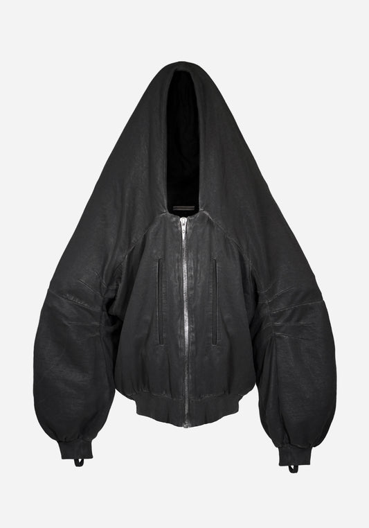 “MEGLATHON” LAYERED FLAMEN ZIPPER MAC HOODIE