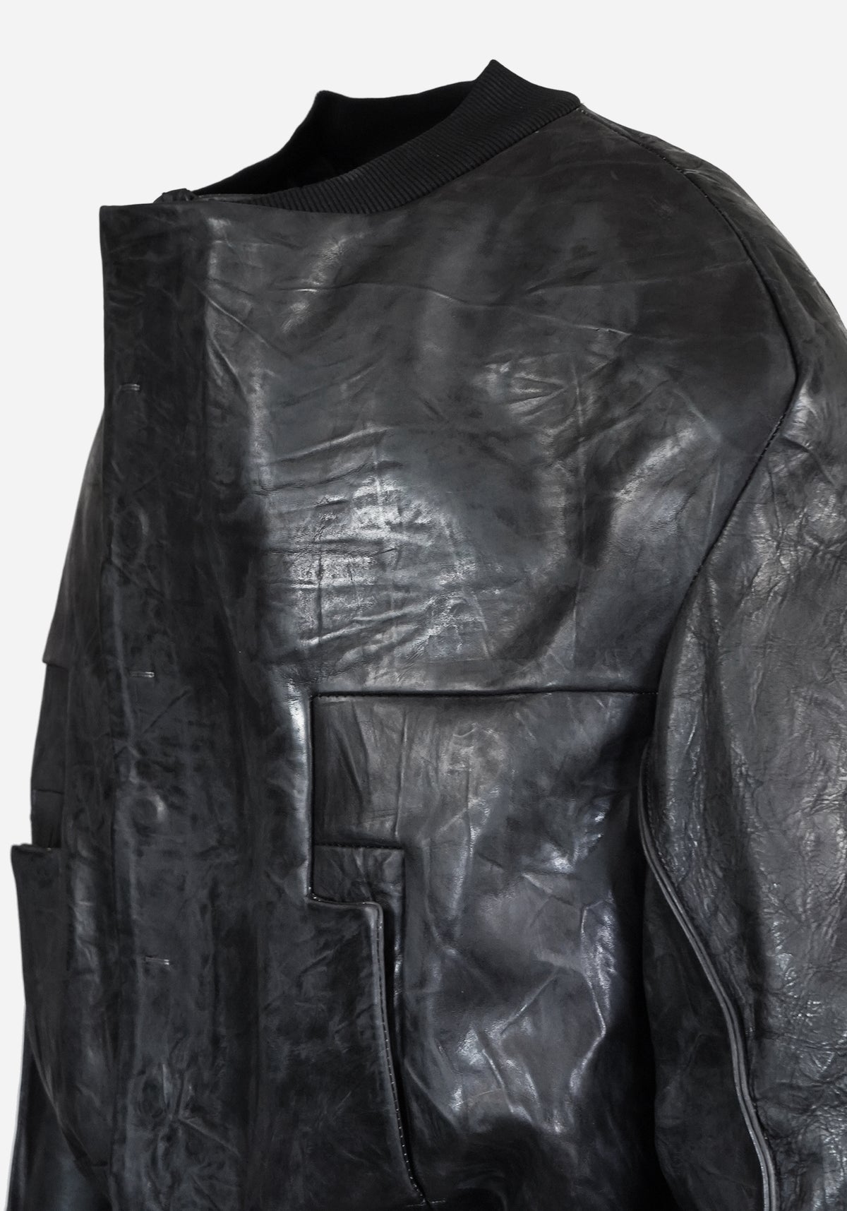 “MASTERONE” SS MAGNETIC LAYERED MORPHED TEMPLAR PROSTHETICA CRACKBONE LEATHER BOMBER JACKET - EQUINOX