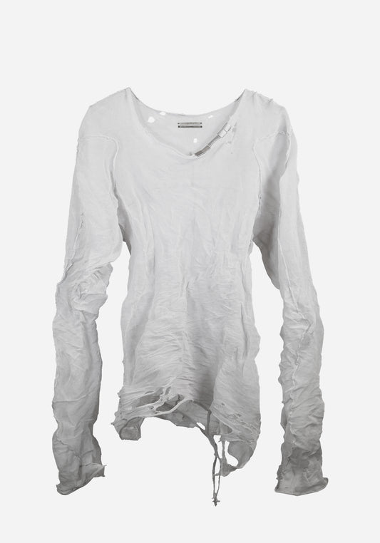 “HEFESTO” KNITTED THRASHED METAL LONG SLEEVE