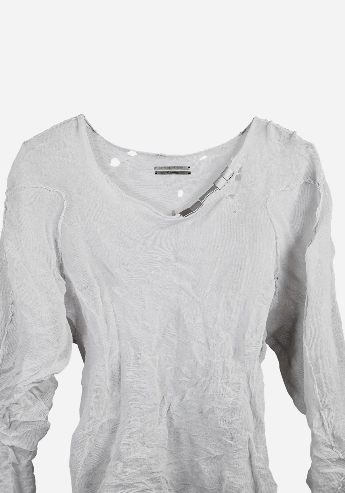 “HEFESTO” KNITTED THRASHED METAL LONG SLEEVE