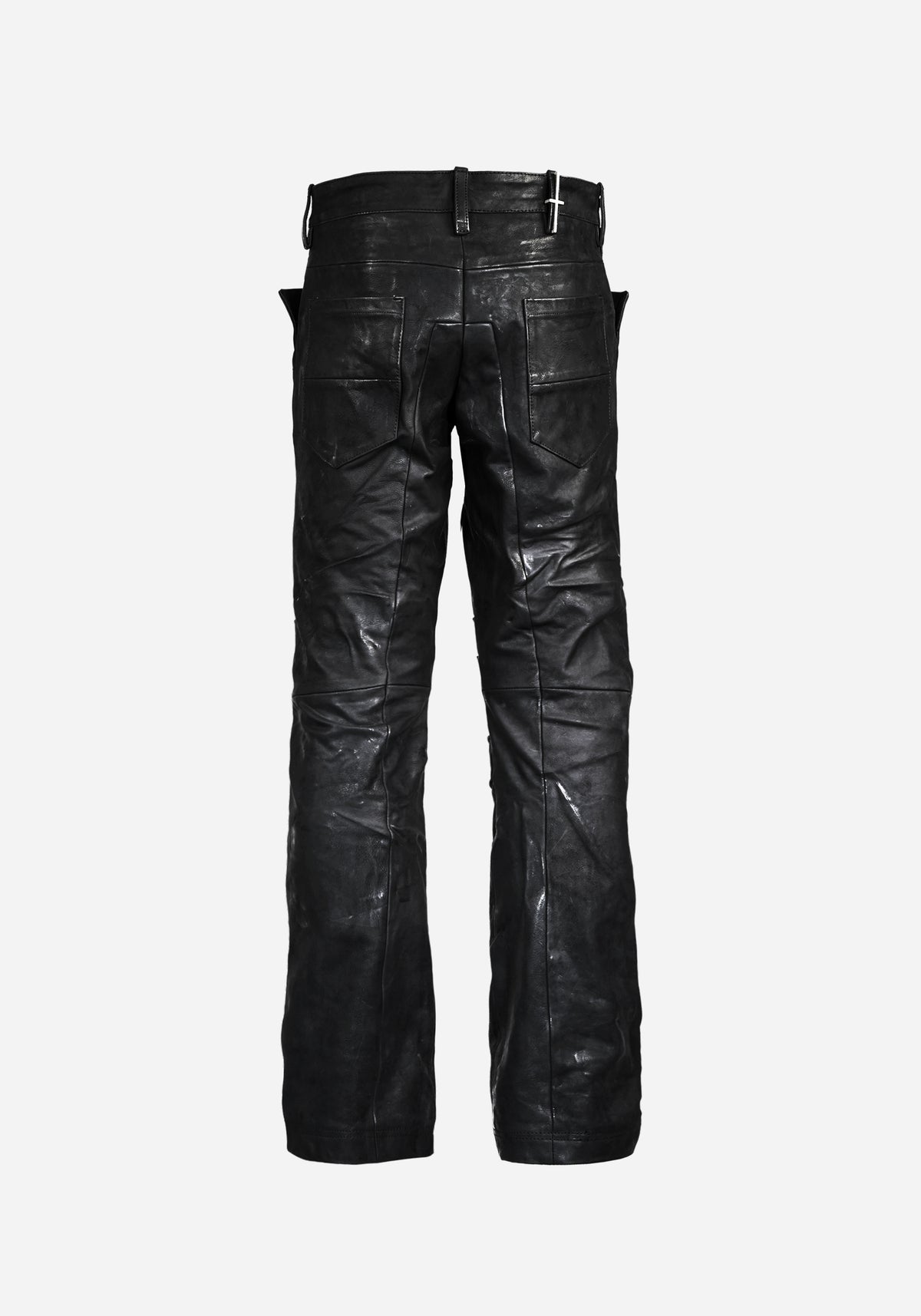 “OMENSTAR” LAYERED INSERTED NUBUK SLIMCUT PANTS