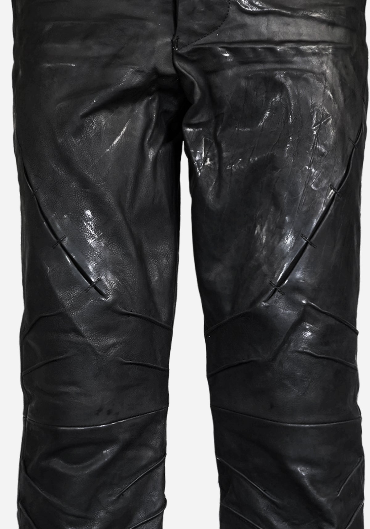 “OMENSTAR” LAYERED INSERTED NUBUK SLIMCUT PANTS