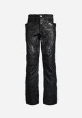 “OMENSTAR” LAYERED INSERTED NUBUK SLIMCUT PANTS