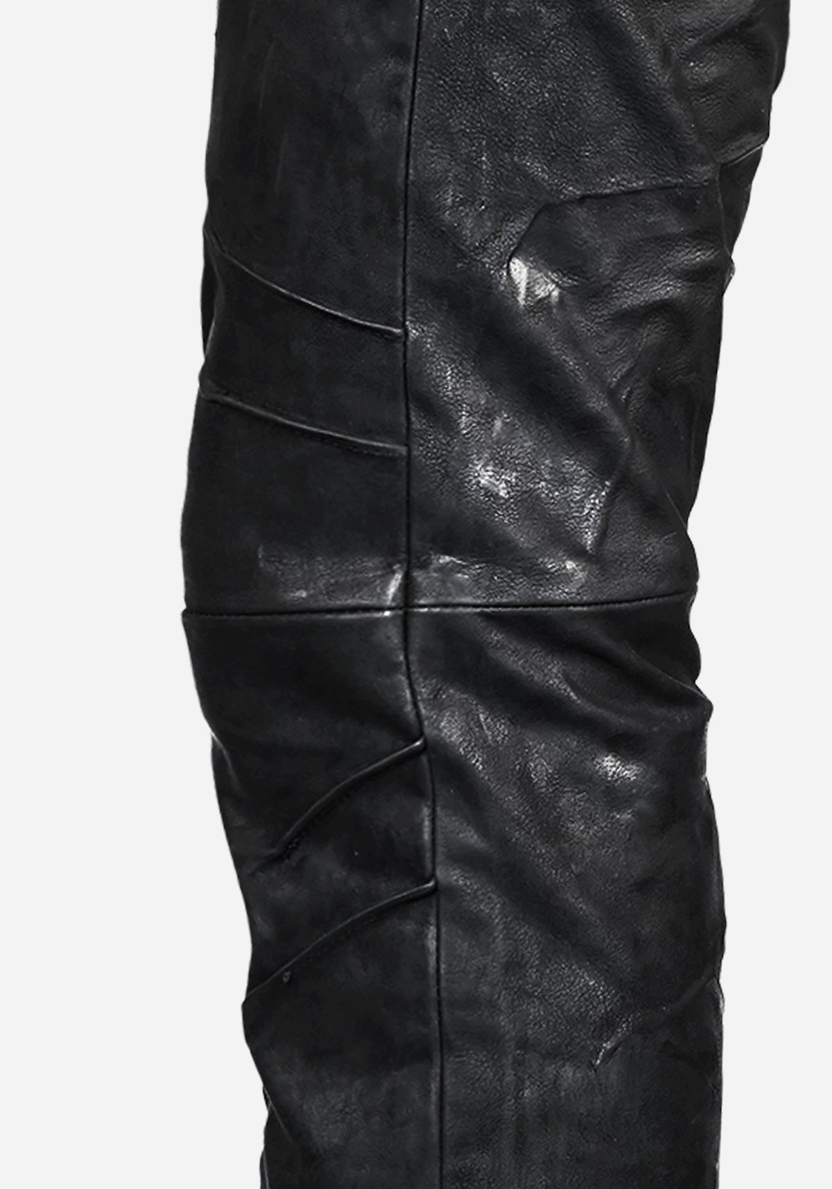 “OMENSTAR” LAYERED INSERTED NUBUK SLIMCUT PANTS