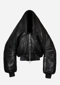 “METHASTERONE” LEATHER MAC BOMBER JACKET
