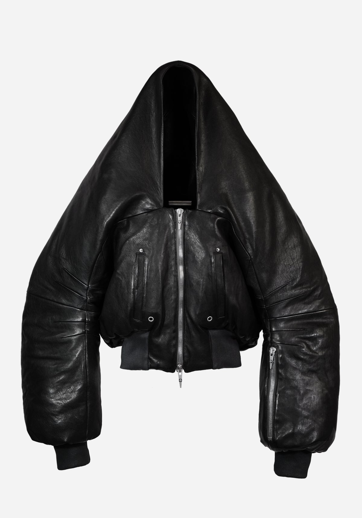“METHASTERONE” LEATHER MAC BOMBER JACKET