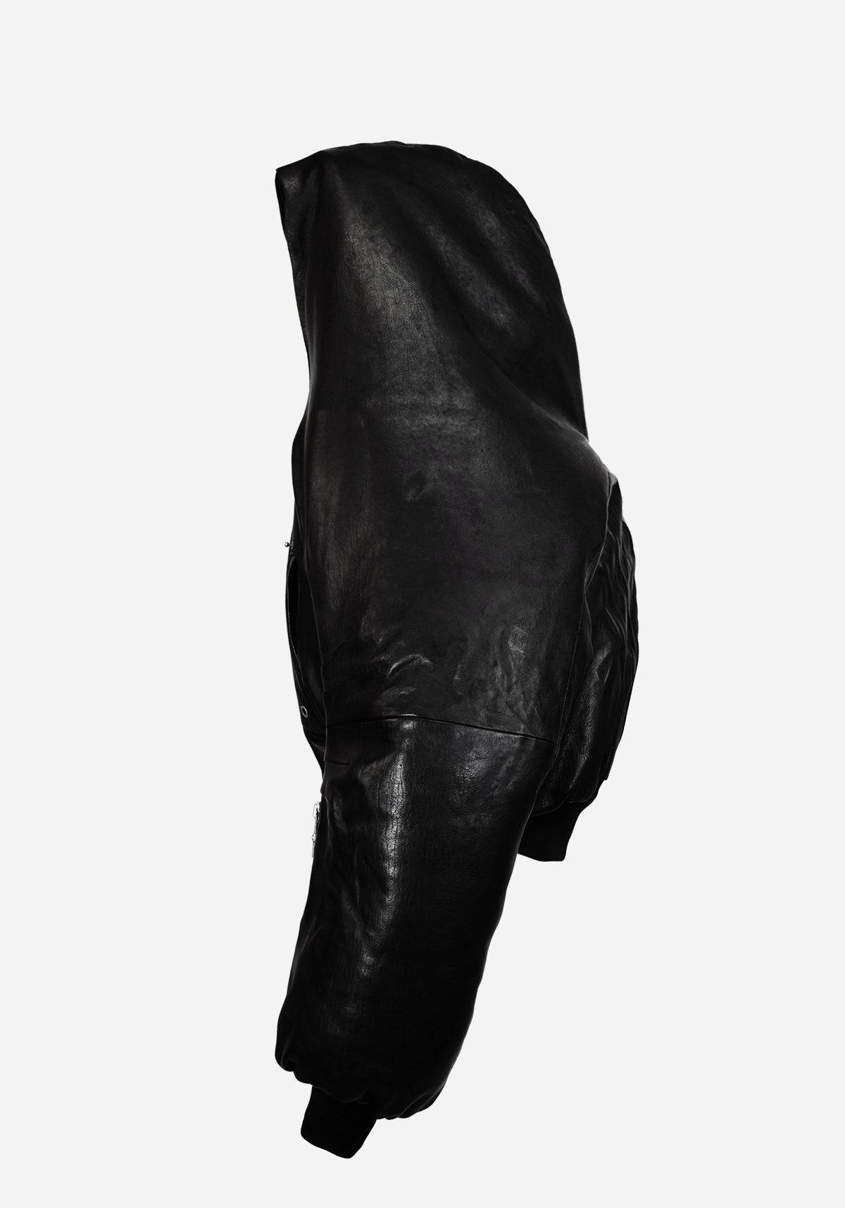 “METHASTERONE” LEATHER MAC BOMBER JACKET