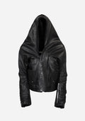 “MACBETHO” MAGNETIC LAYERED LEATHER MAC JACKET
