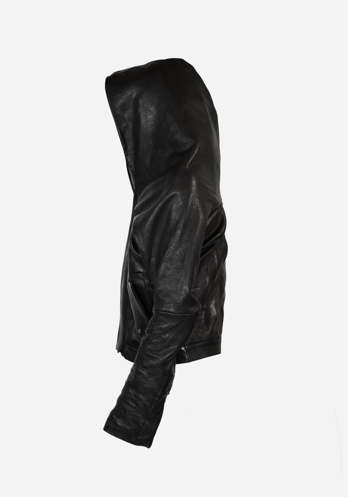 “MACBETHO” MAGNETIC LAYERED LEATHER MAC JACKET