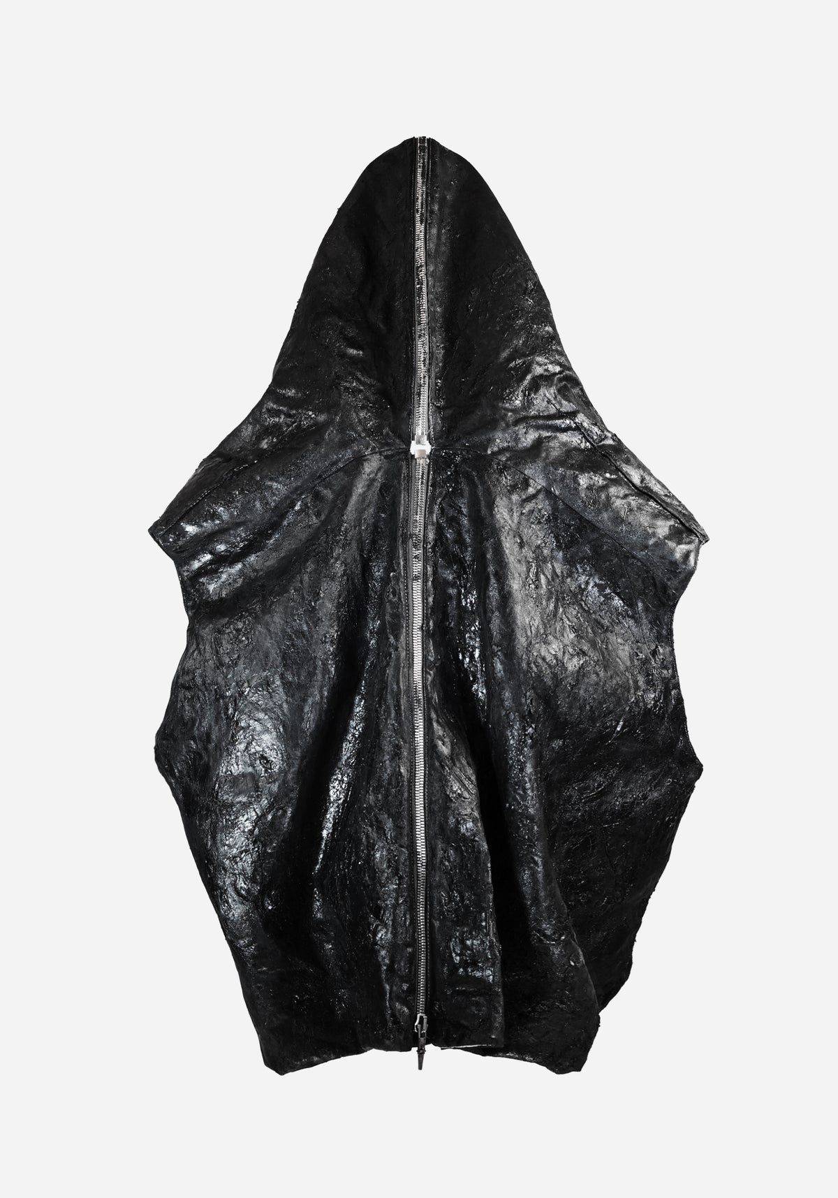 "FERGUS" BACKZIP MAC SLEEVELESS COCOON JACKET - GLASS