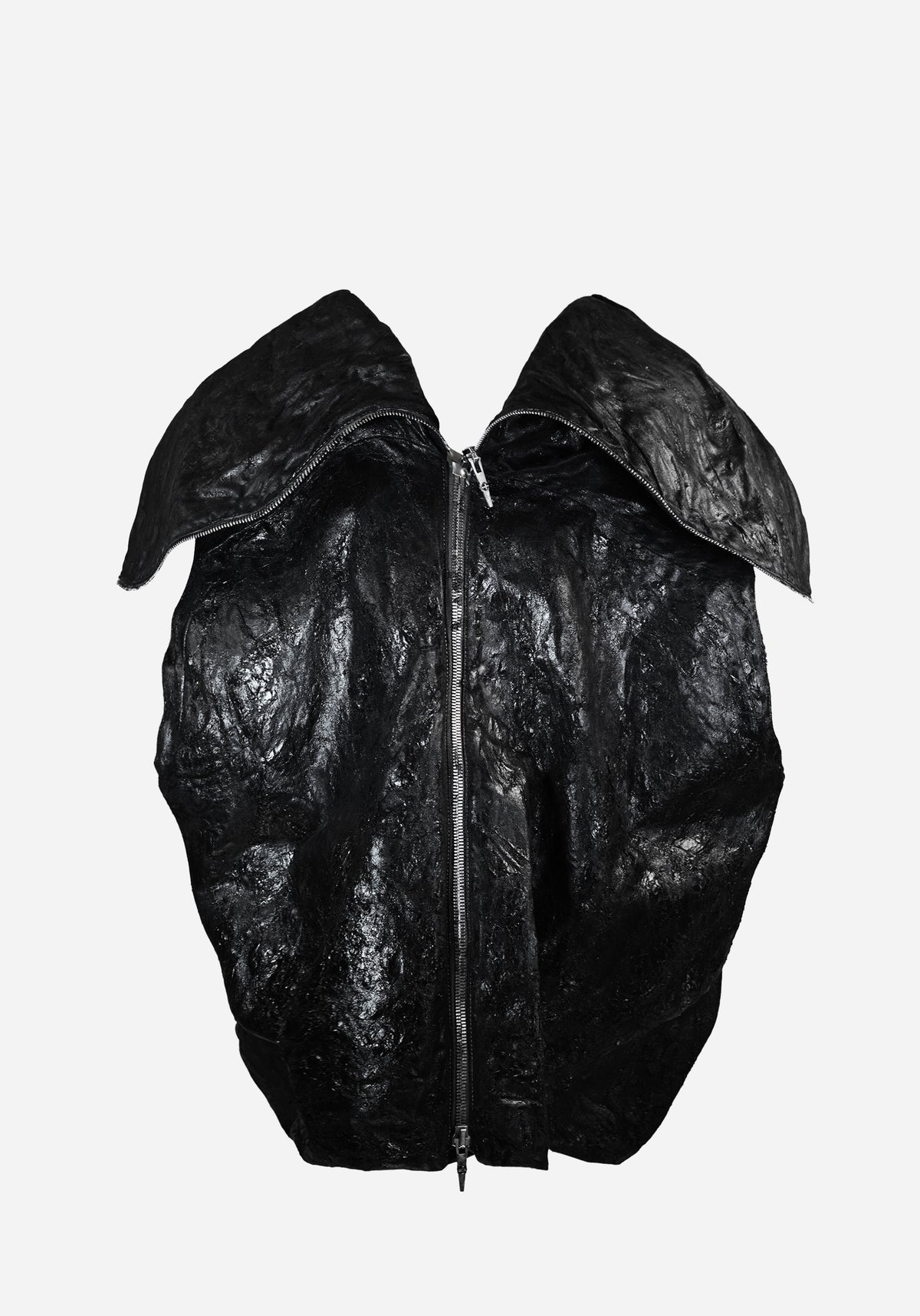 "FERGUS" BACKZIP MAC SLEEVELESS COCOON JACKET - GLASS