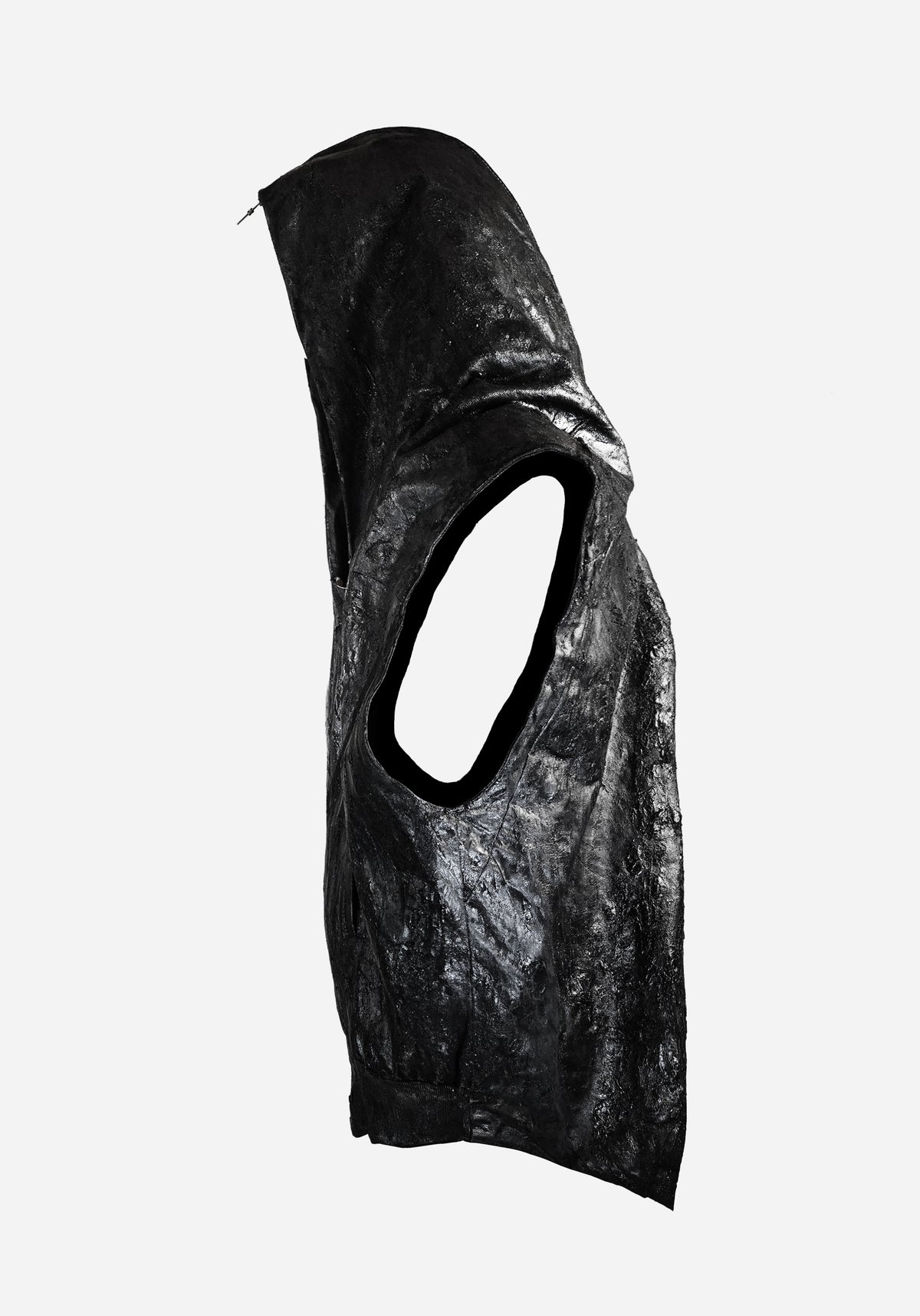 "FERGUS" BACKZIP MAC SLEEVELESS COCOON JACKET - GLASS