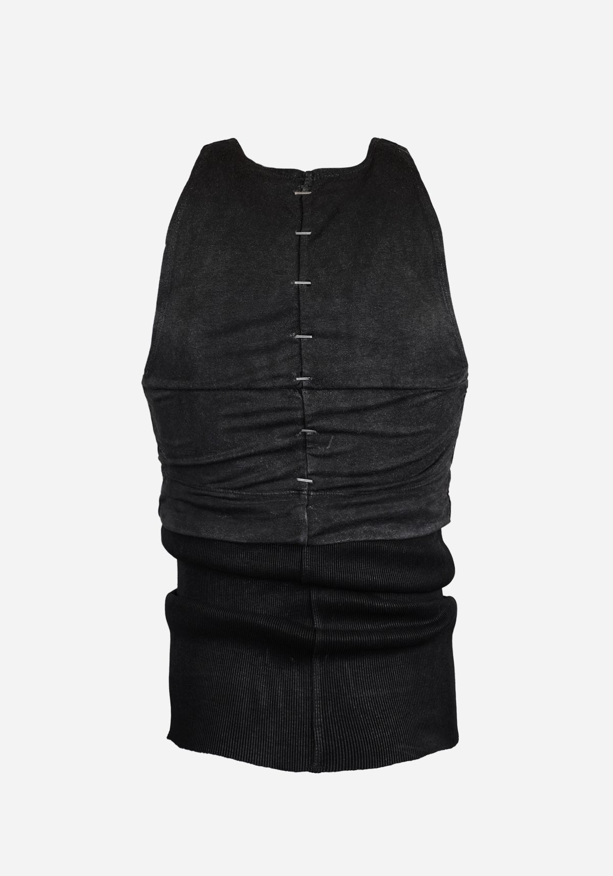 “SKINS” LAYERED CRACK-BONE FLACCID TANK TOP