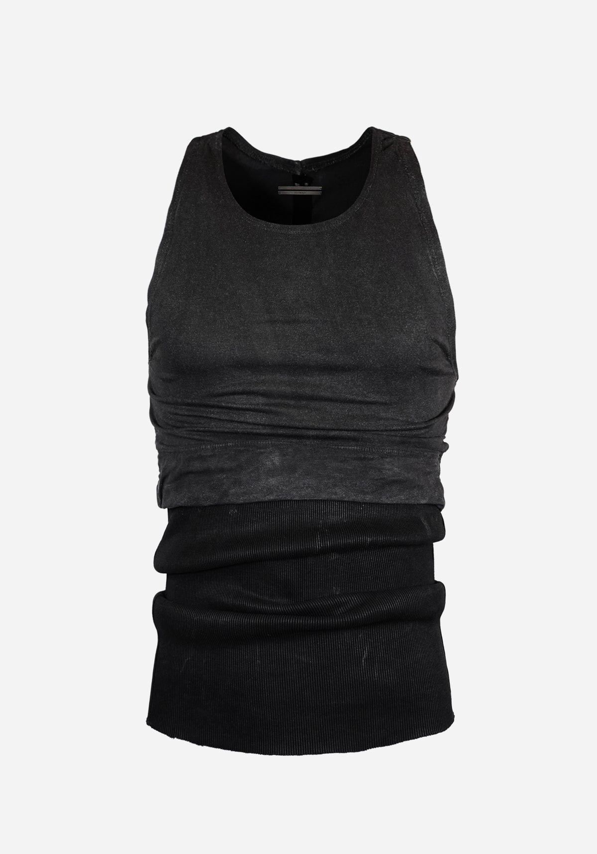 “SKINS” LAYERED CRACK-BONE FLACCID TANK TOP