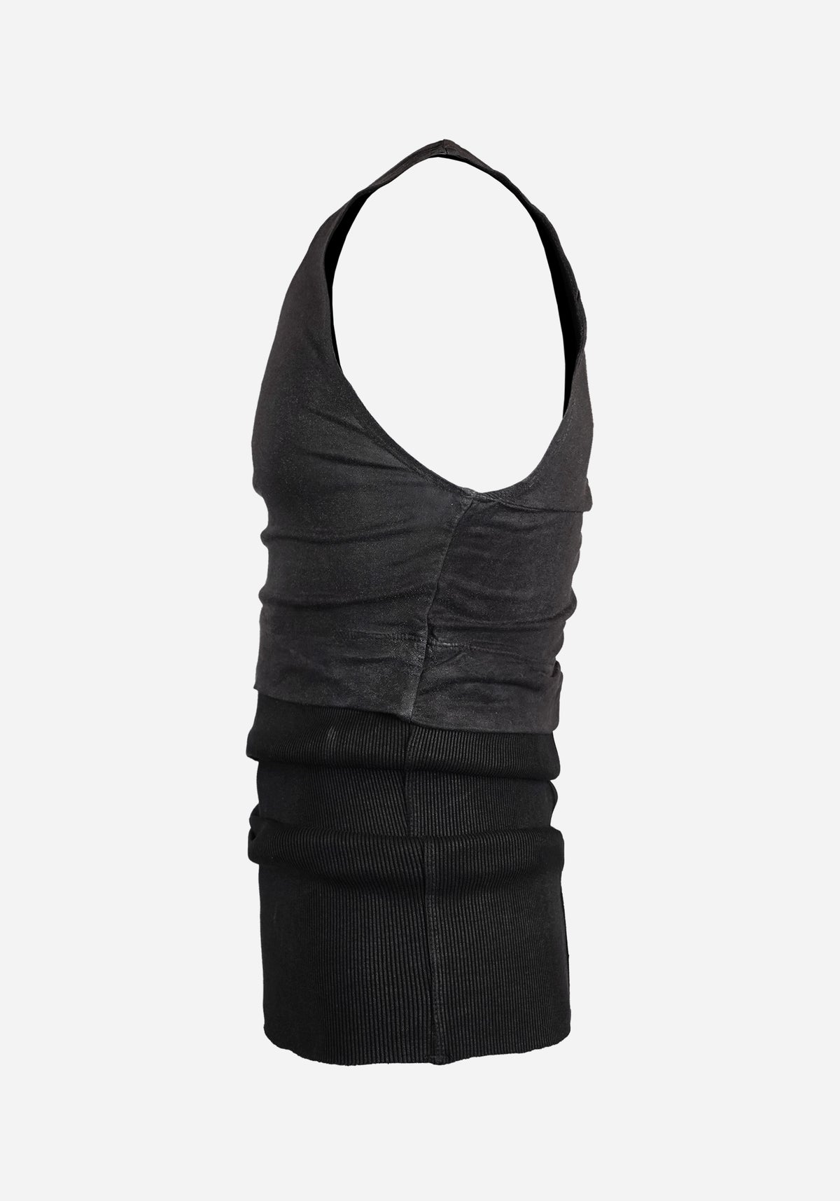“SKINS” LAYERED CRACK-BONE FLACCID TANK TOP