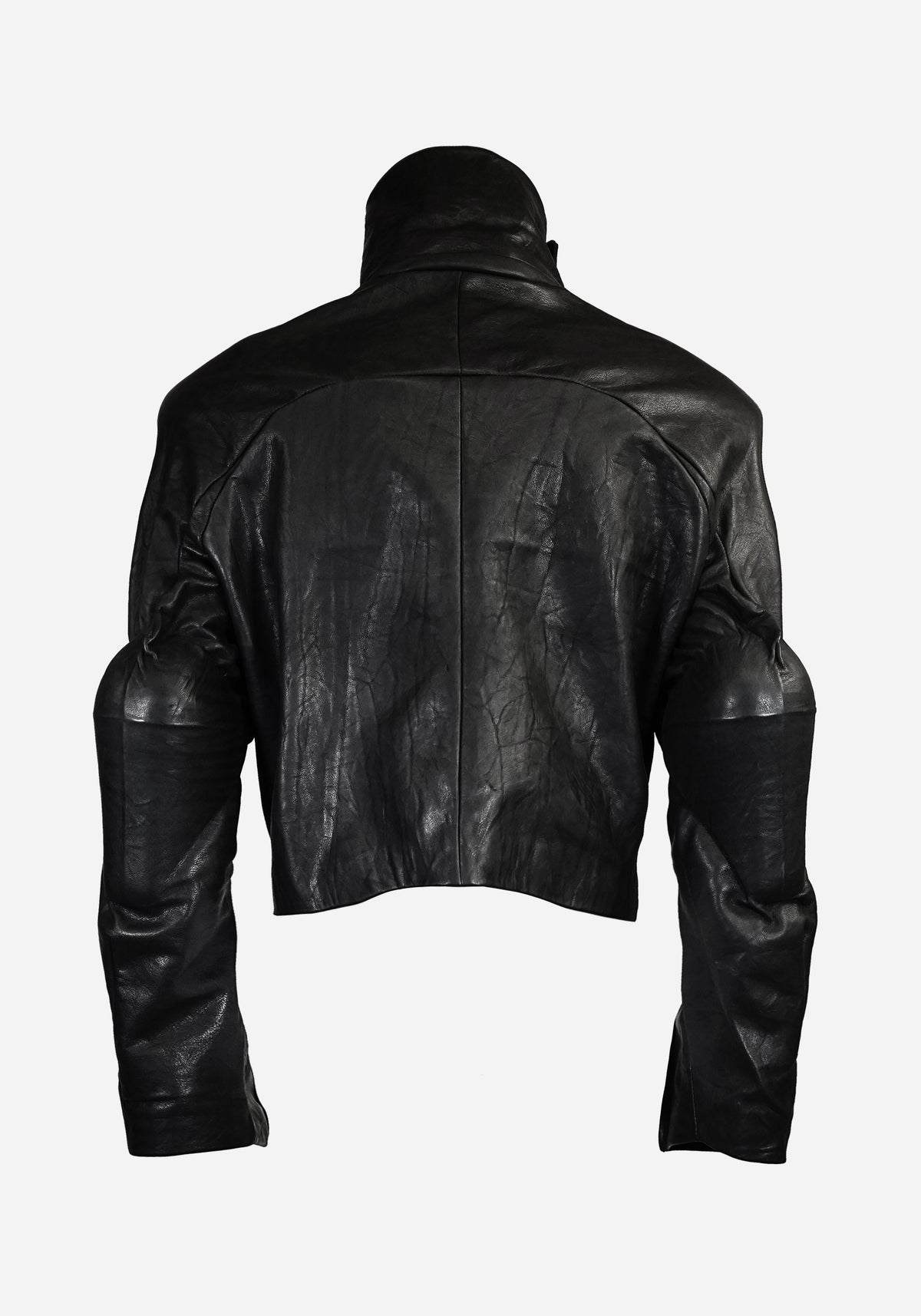 “INNHABITIST” LAYERED MORPHED TEMPLAR PROSTHETICA BIKER LEATHER JACKET
