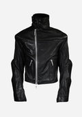 “INNHABITIST” LAYERED MORPHED TEMPLAR PROSTHETICA BIKER LEATHER JACKET