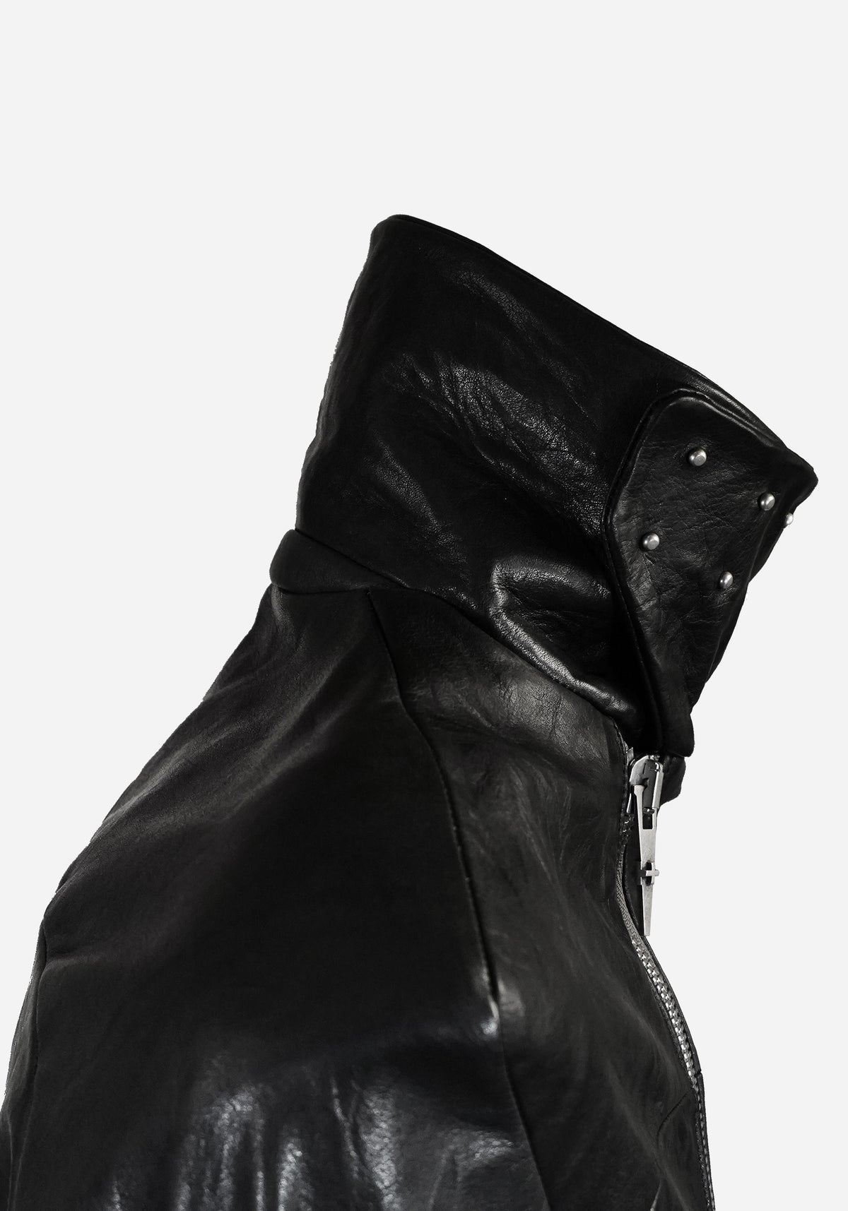“INNHABITIST” LAYERED MORPHED TEMPLAR PROSTHETICA BIKER LEATHER JACKET