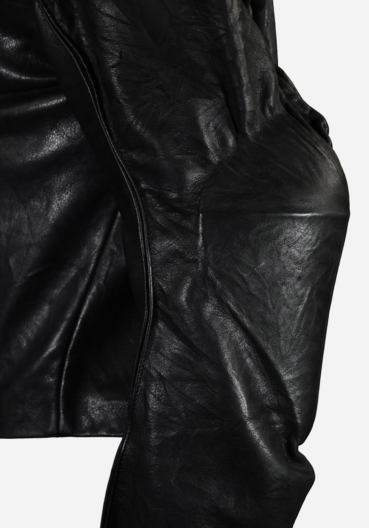 “INNHABITIST” LAYERED MORPHED TEMPLAR PROSTHETICA BIKER LEATHER JACKET